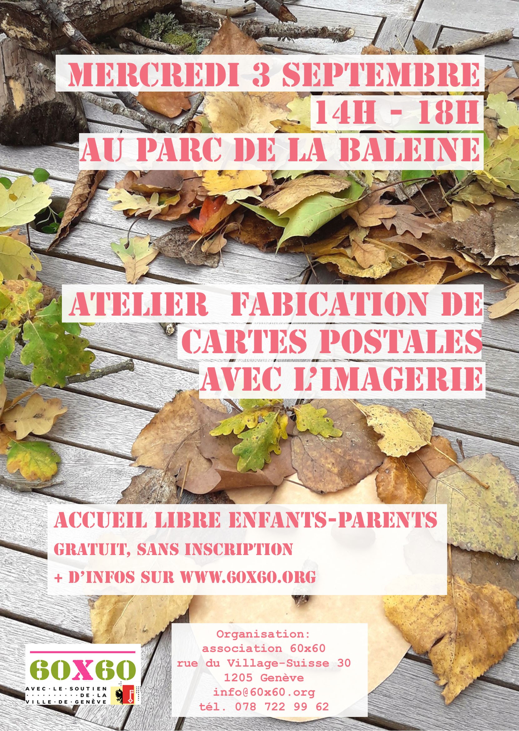 Affiche atelier cartes postales à la Baleine